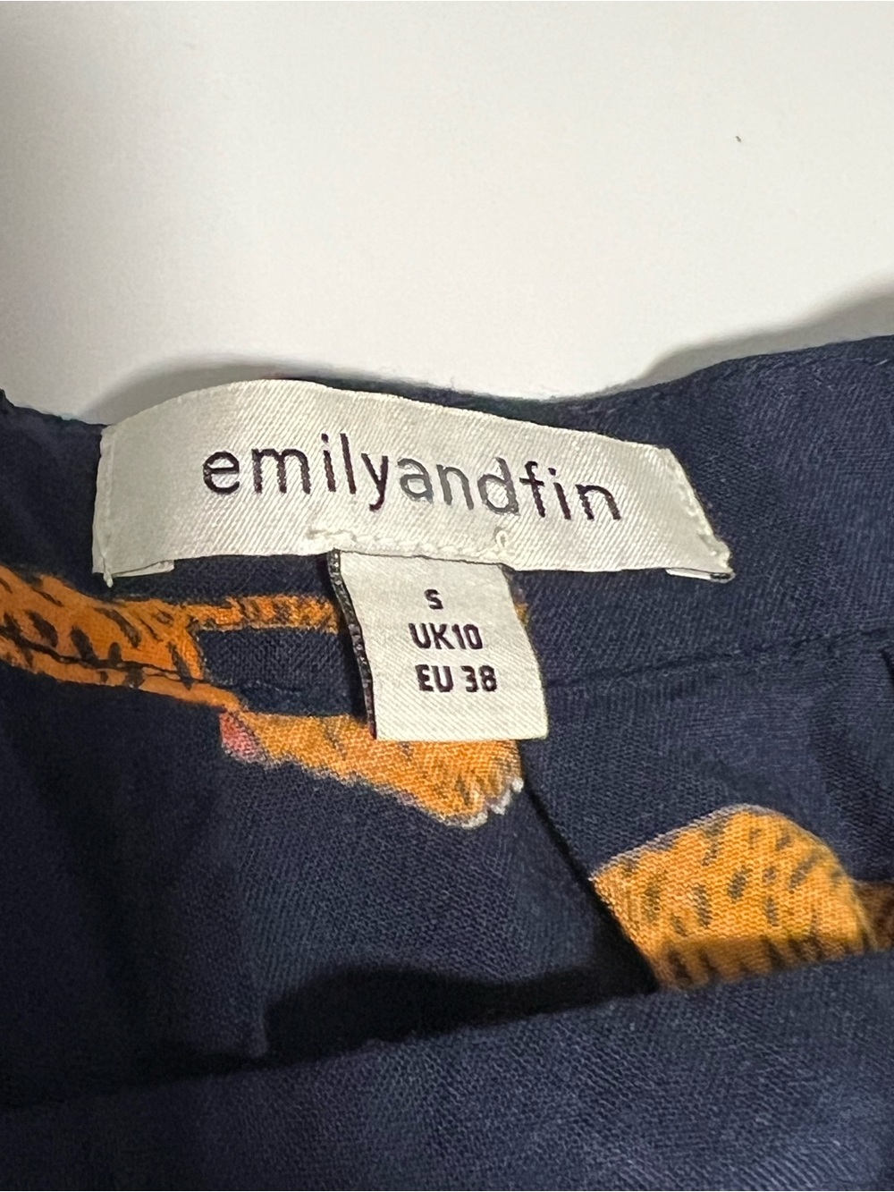 Emily and Fin Navy Tiger Print Midi Skirt | Size Small - Picture 8 of 8